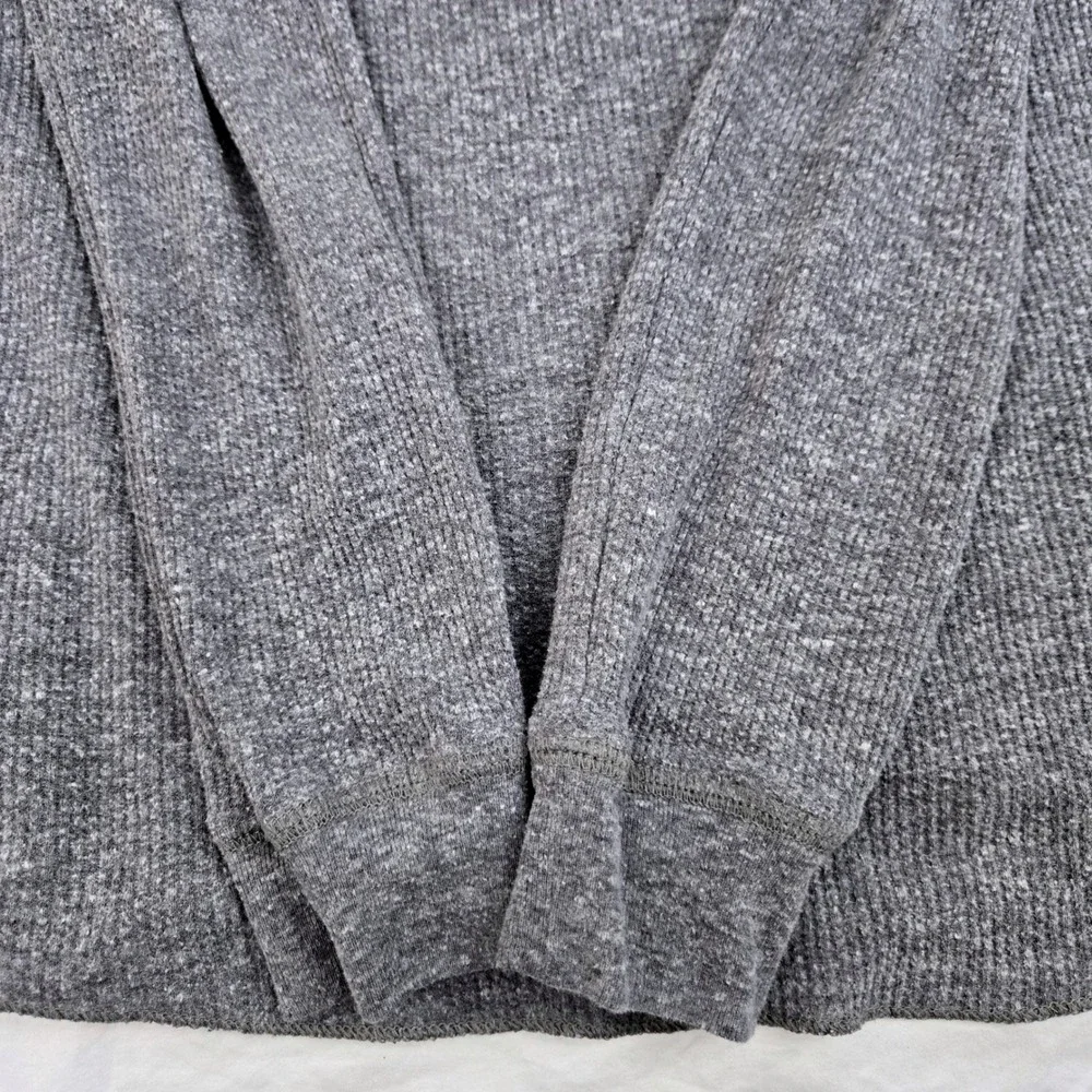 Billabong Thermal Shirt Mens Medium Grey Waffle Knit Long Sleeve 1973 Graphic‎ T